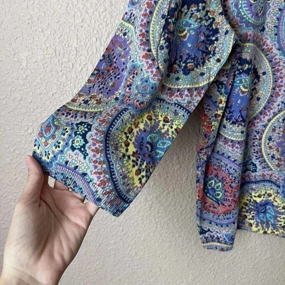 Talbots Womens Multicolor Pullover 3/4 Sleeve Sweater Size 2Xp Button Back - Picture 4 of 12